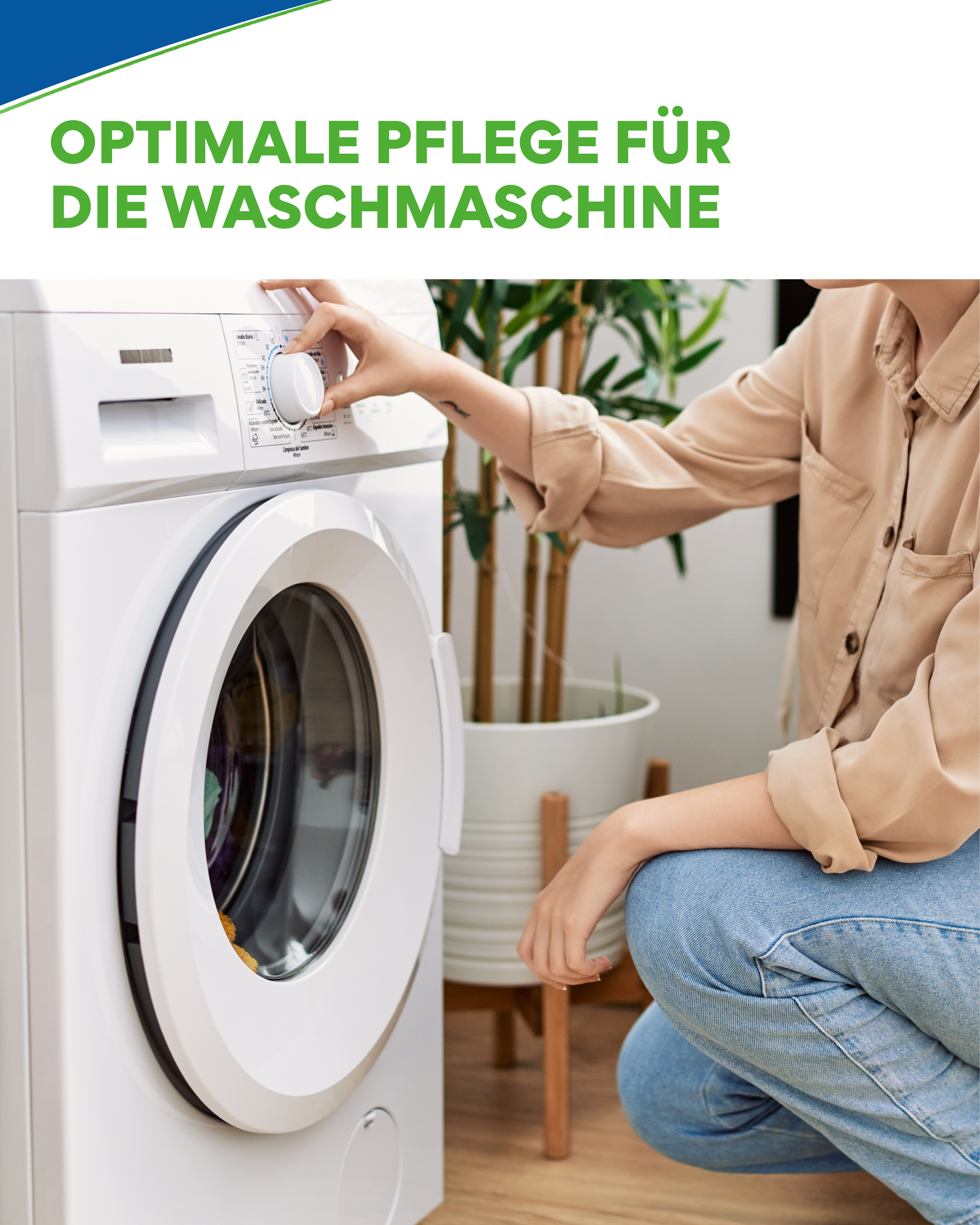 Kalkentferner in Aktion - Das Pulver löst hartnäckige Kalkablagerungen in der Waschmaschine, um optimale Waschergebnisse zu erzielen.